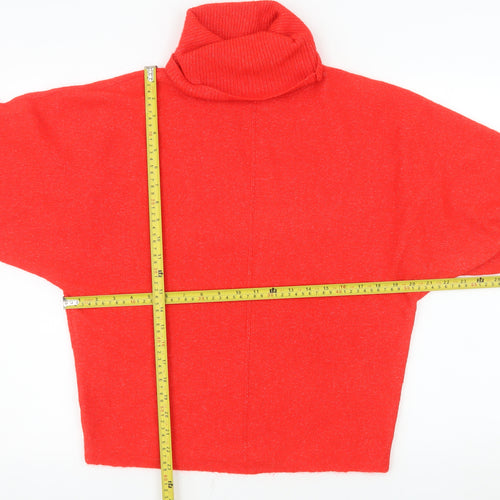 F&F Women's Red Roll Neck Long Sleeve Knit Jumper XS