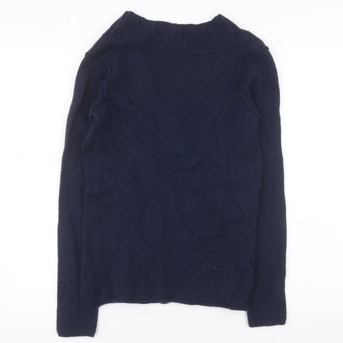 GAP Womens Navy V-Neck Long Sleeve Wool Blend Jumper Size M
