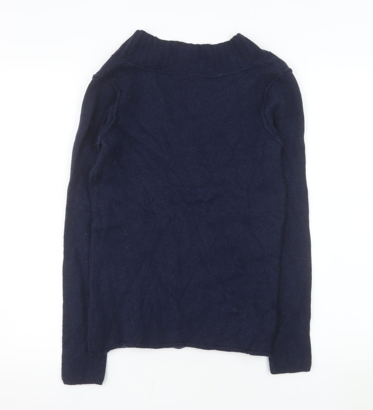 GAP Womens Navy V-Neck Long Sleeve Wool Blend Jumper Size M