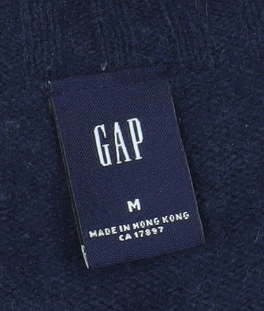 GAP Womens Navy V-Neck Long Sleeve Wool Blend Jumper Size M