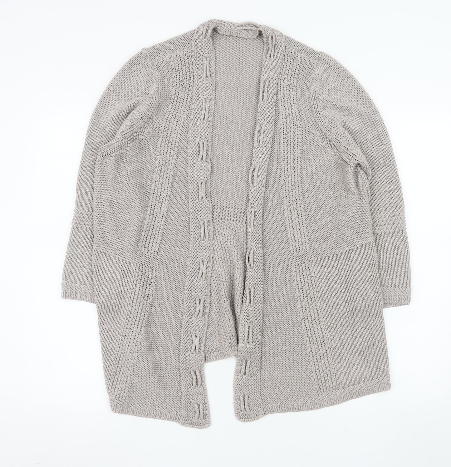 Marks and Spencer Women Beige Size 20 Chunky Knit Open Cardigan