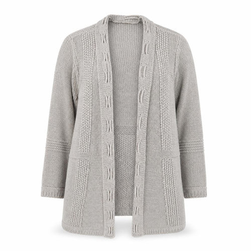 Marks and Spencer Women Beige Size 20 Chunky Knit Open Cardigan