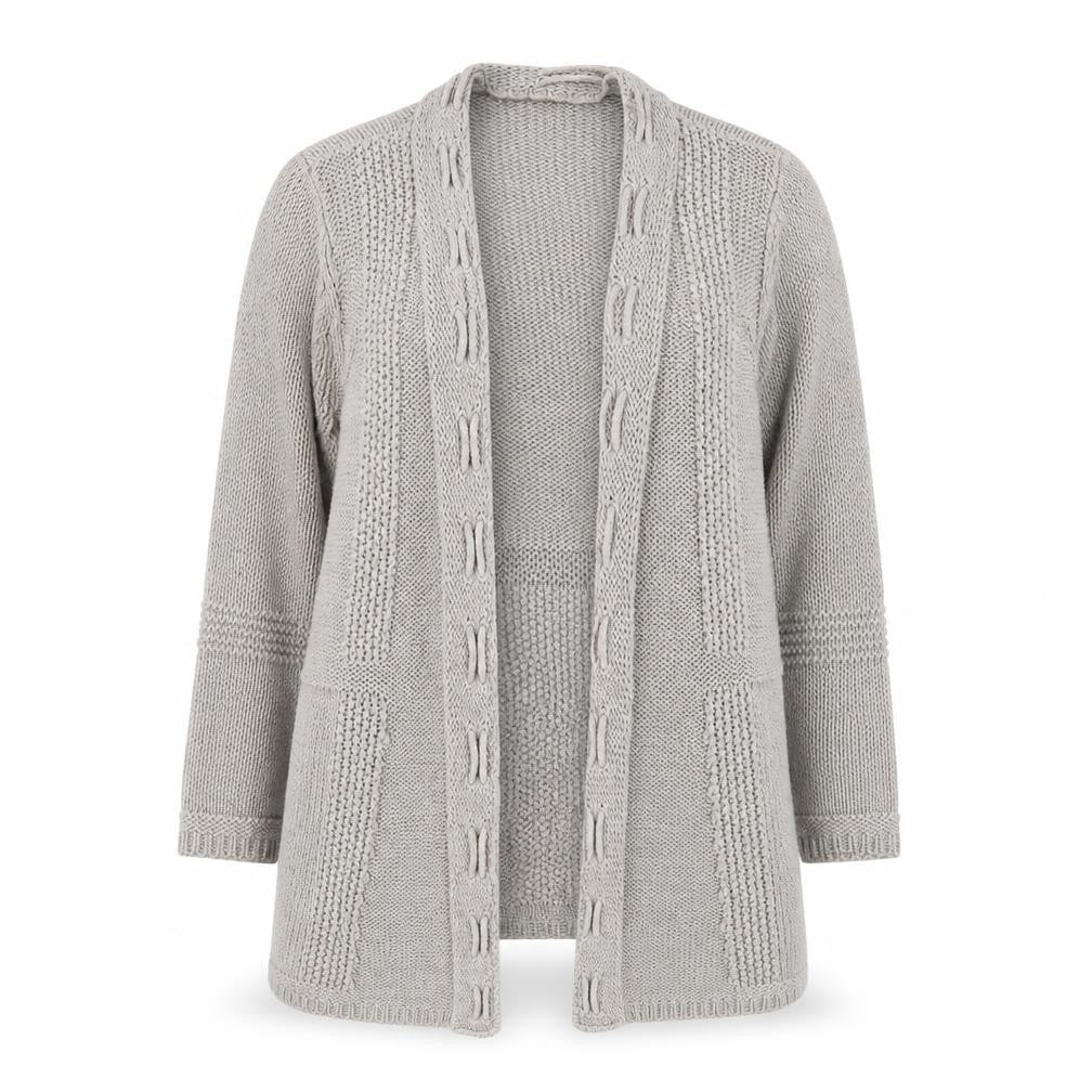 Marks and Spencer Women Beige Size 20 Chunky Knit Open Cardigan
