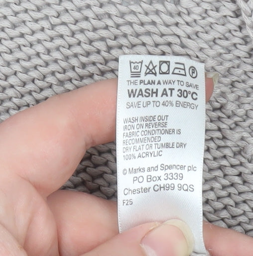 Marks and Spencer Women Beige Size 20 Chunky Knit Open Cardigan