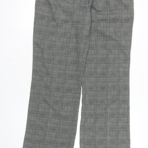 Red Herring Women's Grey Check Straight Leg Trousers Size 12