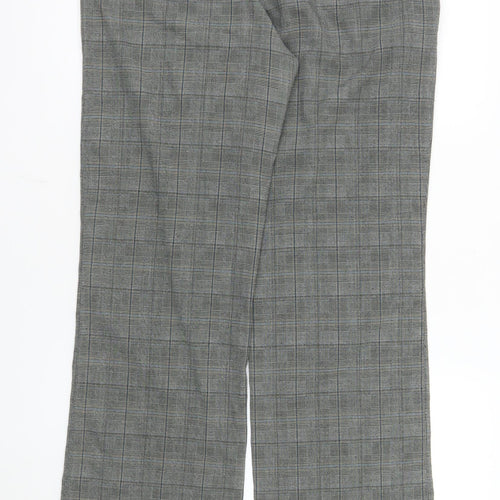 Red Herring Women's Grey Check Straight Leg Trousers Size 12