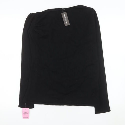 PrettyLittleThing Women Black Long Sleeve Basic Jersey Top L