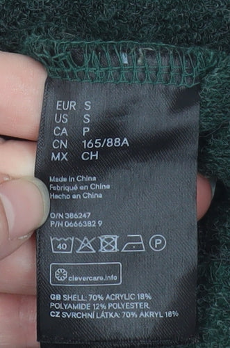H&M Women Green Long Sleeve Crew Neck Pullover Jumper Size S