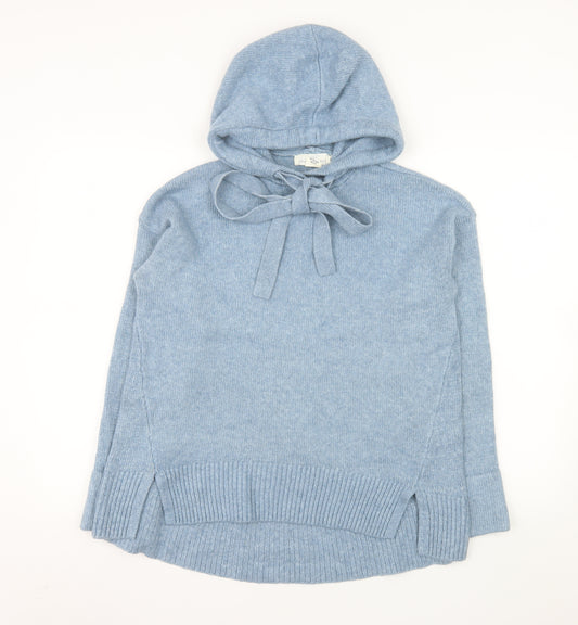 L.O.G.G. Women Blue Hooded Pullover Jumper XS Acrylic Blend