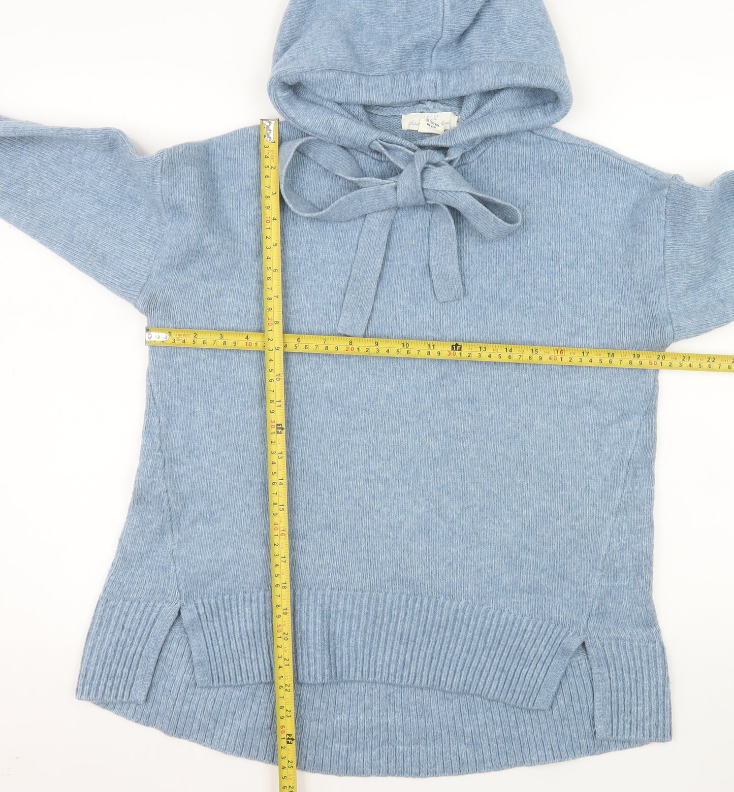L.O.G.G. Women Blue Hooded Pullover Jumper XS Acrylic Blend