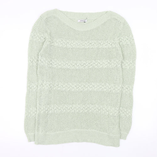 Damart Womens Green Cable-Knit Crew Neck Jumper Size 18