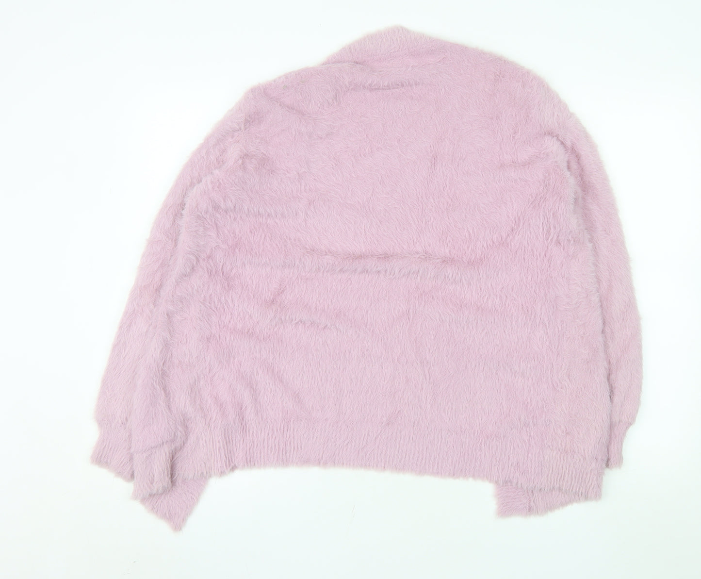 Next Girls Pink Fluffy Soft Jacket 15 Years Faux Fur Feel Open Front