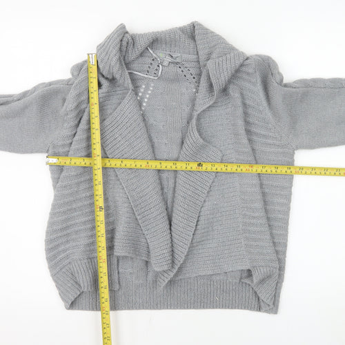 Marks and Spencer Women Grey Petite 14 Cable Knit Cardigan
