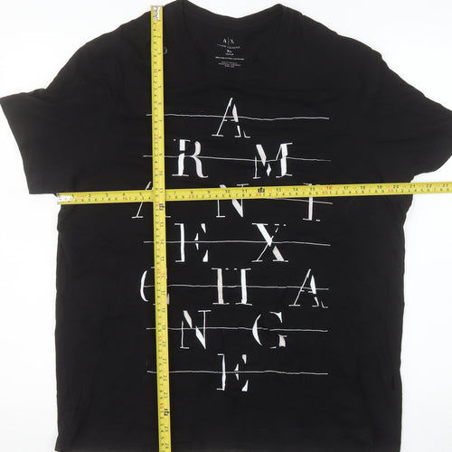 Armani Exchange Men's Black XL Graphic Logo Regular Fit T-Shirt