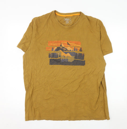Mountain Warehouse Men's Brown XL Graphic T-Shirt Organic Cotton Outdoor Style