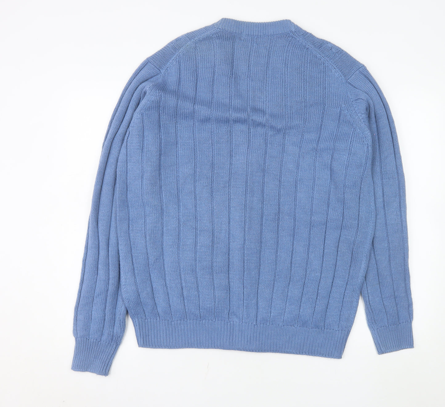 James Pringle Men's Blue Cable Knit Cardigan L Acrylic
