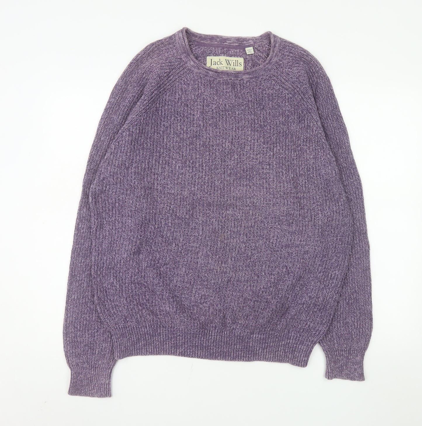 Jack Wills Men's Purple Cotton Crew Neck Pullover Jumper M