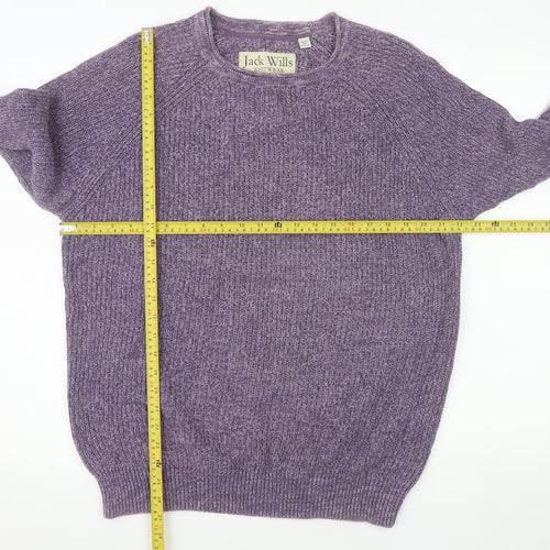 Jack Wills Men's Purple Cotton Crew Neck Pullover Jumper M