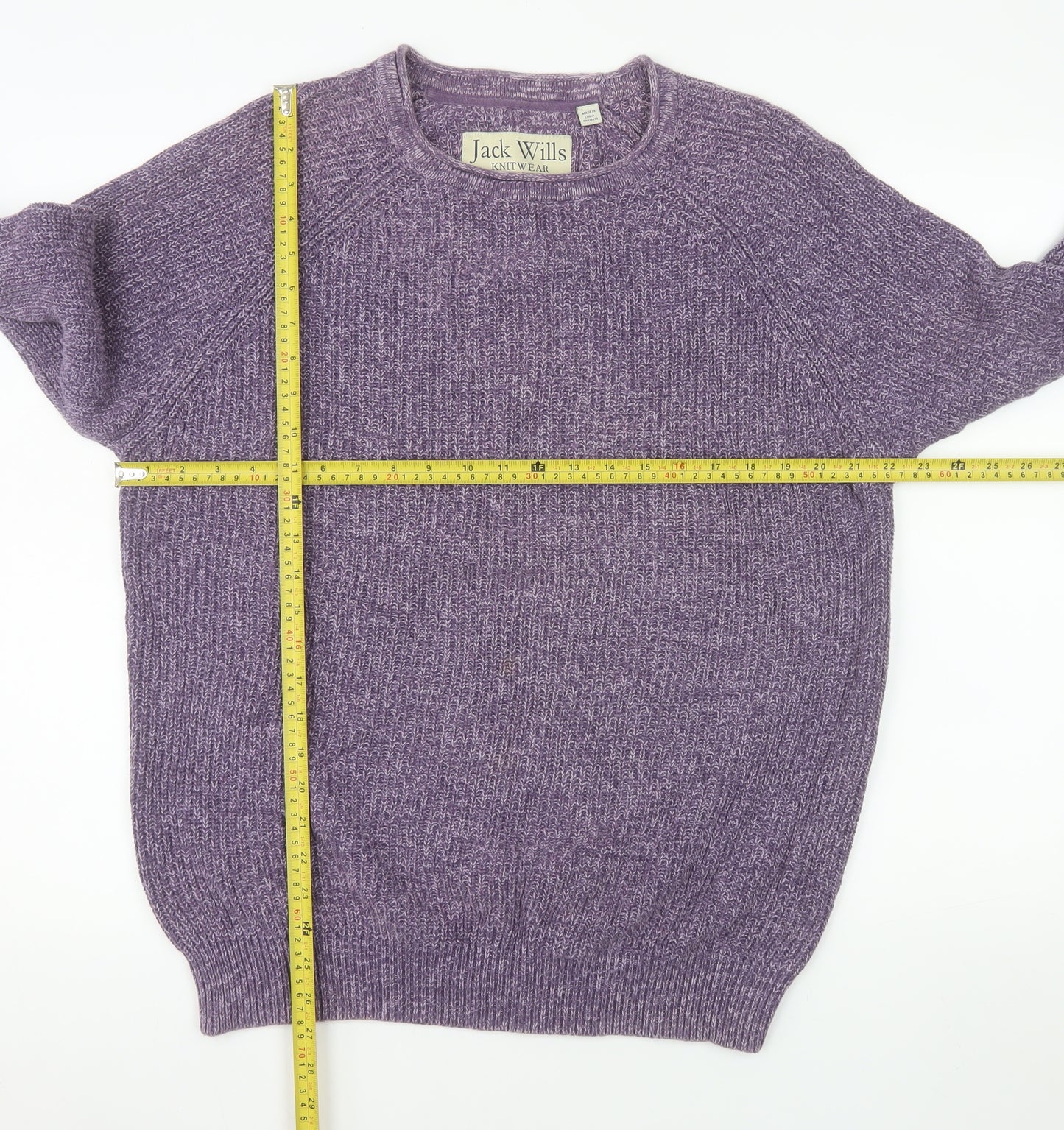 Jack Wills Men's Purple Cotton Crew Neck Pullover Jumper M