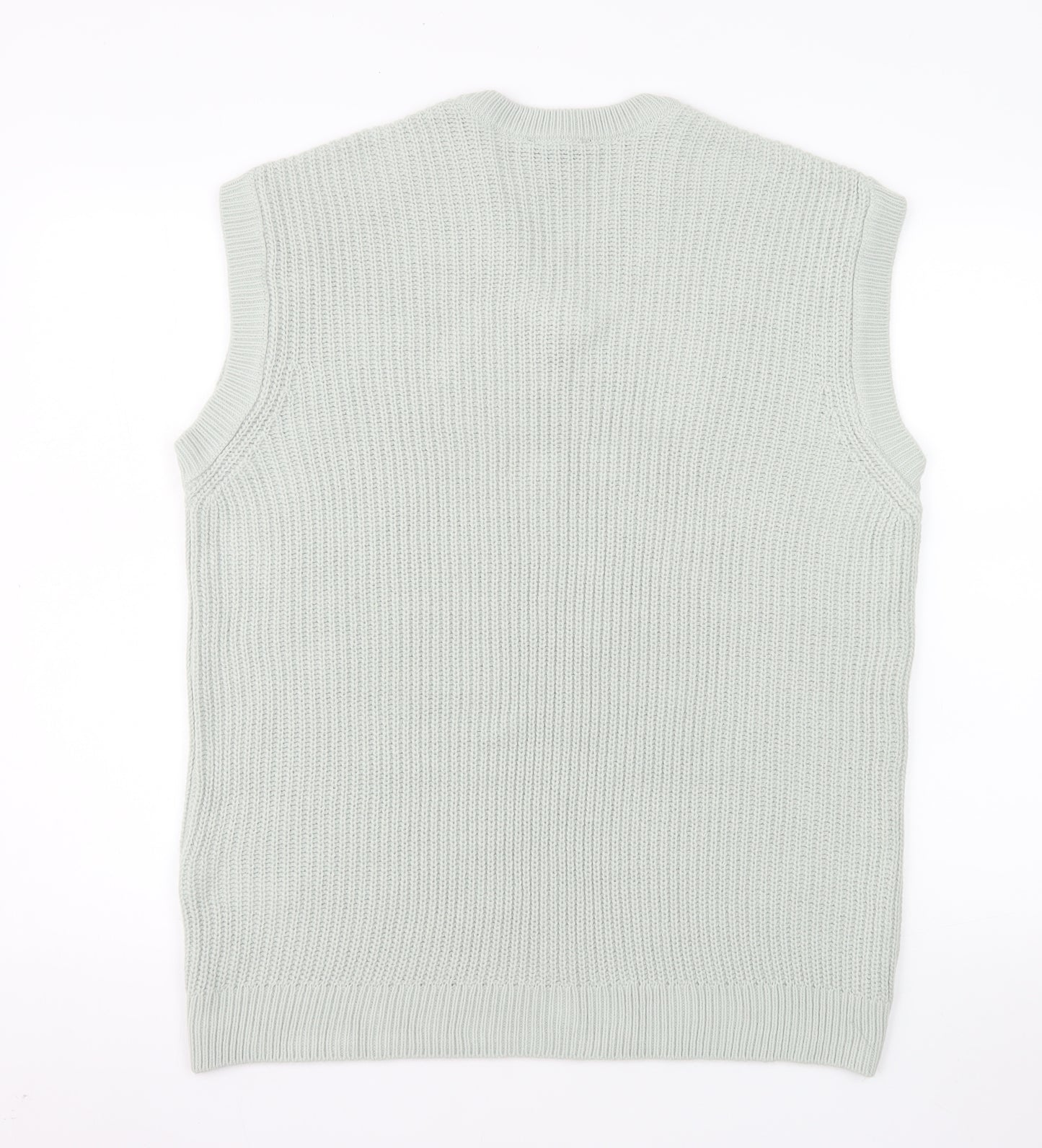 New Look Men Grey Acrylic V-Neck Knit Sleeveless Vest L