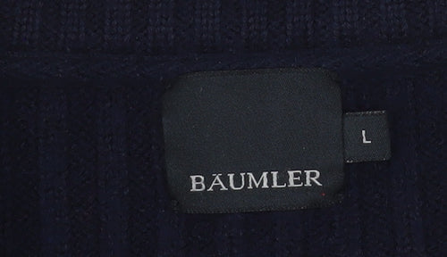 Bäumler Men’s Blue Wool Blend Full Zip Knit Jacket L