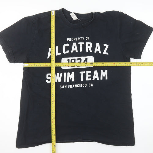 Anvil Men's Black Alcatraz Swim Team 1934 Graphic T-Shirt Size M