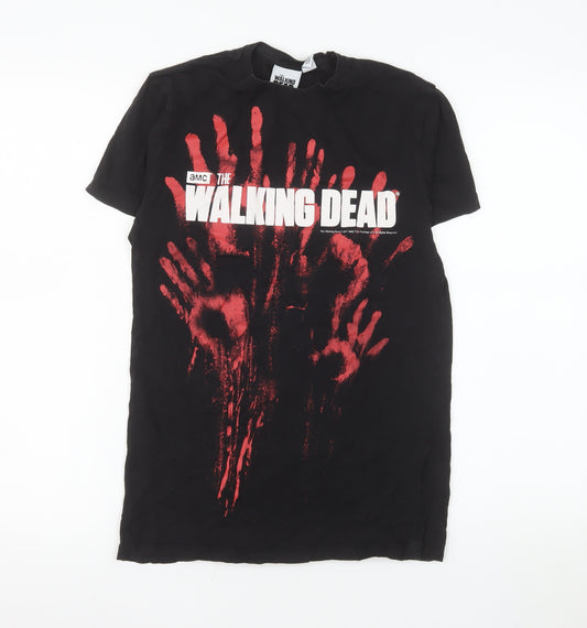 The Walking Dead Men's Black Graphic T-Shirt XS Short Sleeve