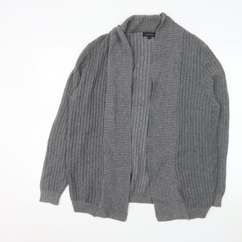 River Island Men's Grey Knit Open Cardigan Size L