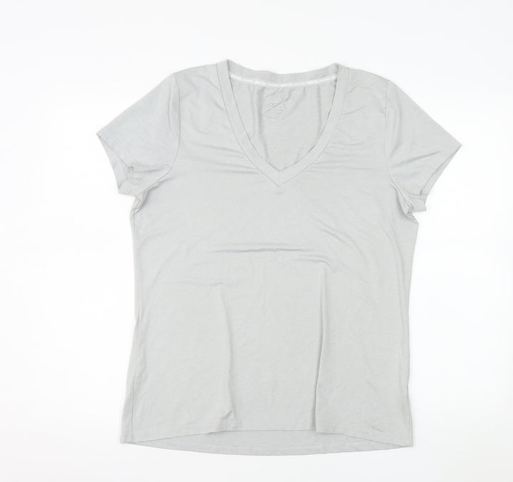 Mountain Warehouse Womens Grey V-Neck Short Sleeve Quick Dry T-Shirt Size L