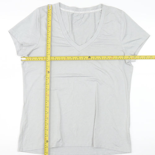 Mountain Warehouse Womens Grey V-Neck Short Sleeve Quick Dry T-Shirt Size L