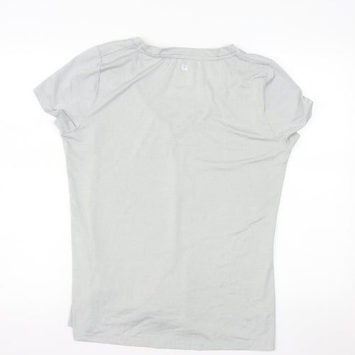 Mountain Warehouse Womens Grey V-Neck Short Sleeve Quick Dry T-Shirt Size L