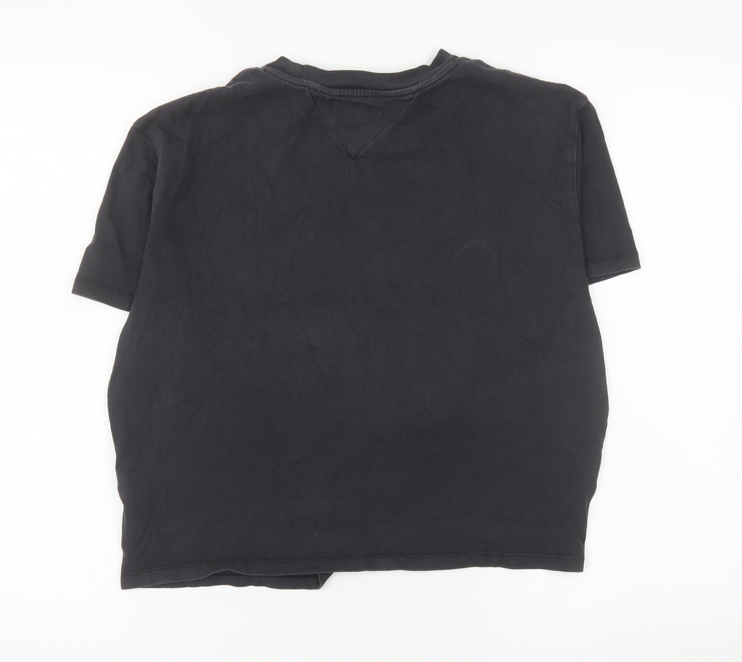 Tommy Jeans Womens Black L Basic Cotton Crew Neck T-Shirt