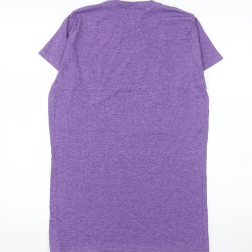 Gildan Women’s Purple Helvellyn Print Softstyle Ring Spun T-Shirt XL