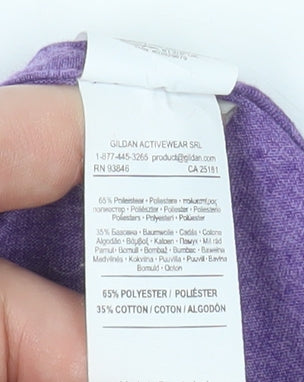 Gildan Women’s Purple Helvellyn Print Softstyle Ring Spun T-Shirt XL