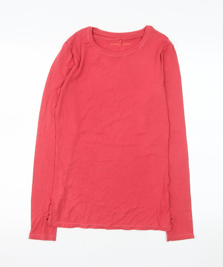 Thermo Layer Women's Red Long Sleeve Basic Stretch Top Size S