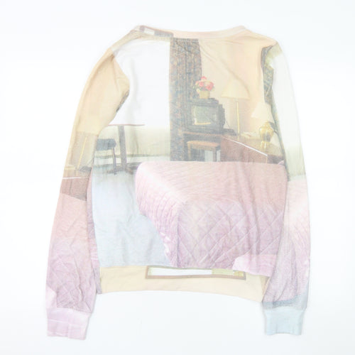 Wildfox Womens Beige Multicoloured Graphic Pullover Sweatshirt Size S