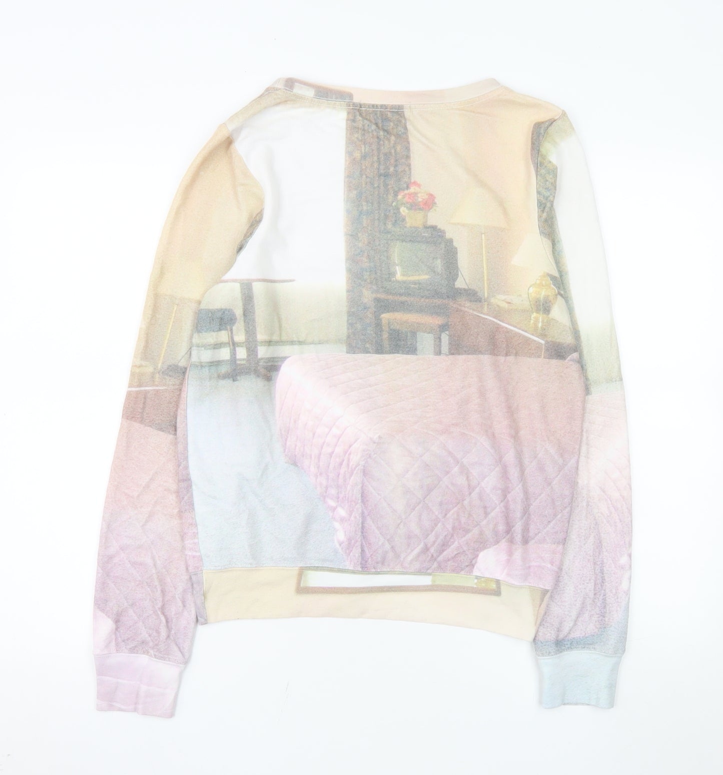 Wildfox Womens Beige Multicoloured Graphic Pullover Sweatshirt Size S