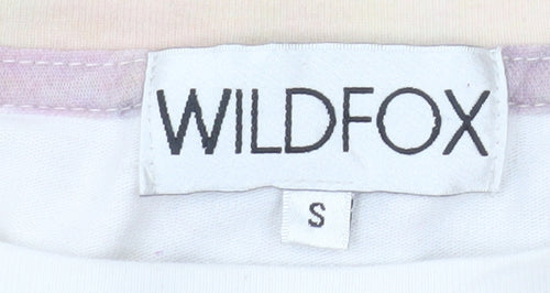 Wildfox Womens Beige Multicoloured Graphic Pullover Sweatshirt Size S