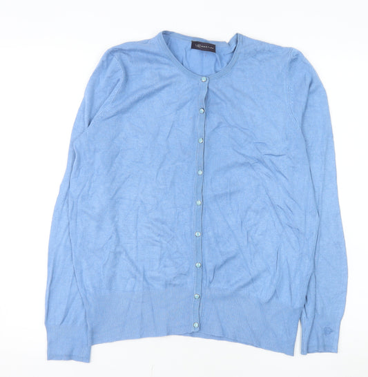 Marks and Spencer Womens Blue Size 14 Cardigan Knit Jumper