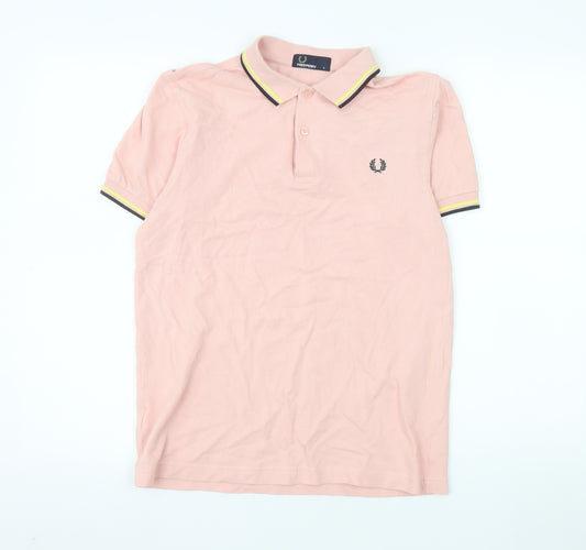 Fred Perry Men’s Pink Cotton Polo Shirt Slim Fit Size S