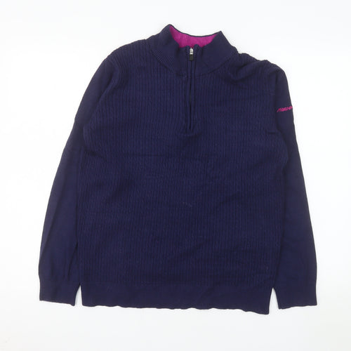 Benross Women's Navy 1/2 Zip Long Sleeve Pullover Sweatshirt Size 16