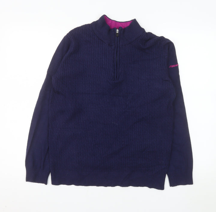 Benross Women's Navy 1/2 Zip Long Sleeve Pullover Sweatshirt Size 16
