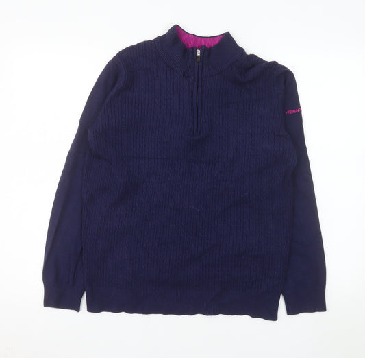 Benross Women's Navy 1/2 Zip Long Sleeve Pullover Sweatshirt Size 16