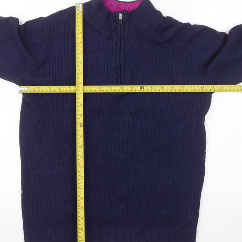 Benross Women's Navy 1/2 Zip Long Sleeve Pullover Sweatshirt Size 16