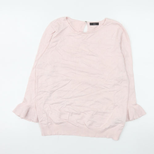 M&Co Women’s Pink Ruffle Cuff Tunic Top Size 12