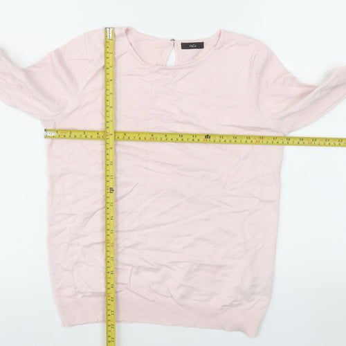 M&Co Women’s Pink Ruffle Cuff Tunic Top Size 12