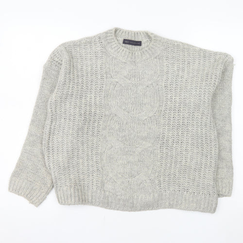 Marks and Spencer Women Grey Cable-Knit Jumper Size 12