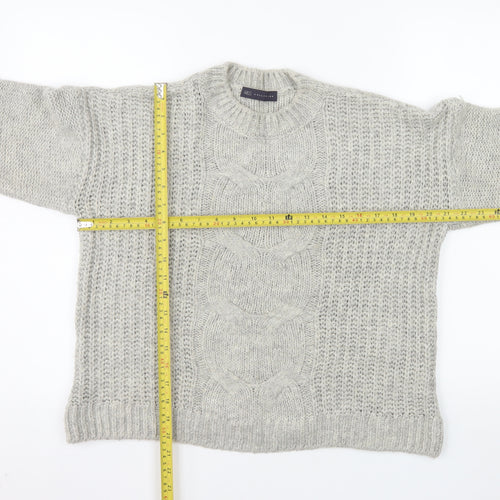 Marks and Spencer Women Grey Cable-Knit Jumper Size 12