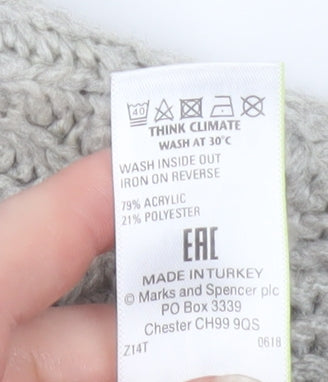 Marks and Spencer Women Grey Cable-Knit Jumper Size 12