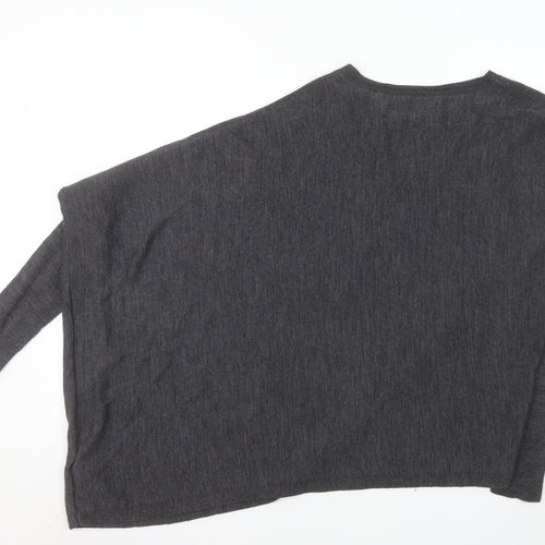 AllSaints Women’s Grey Merino Wool Asymmetrical Jumper Size S